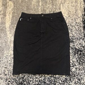 Black Denim Skirt Knee Length